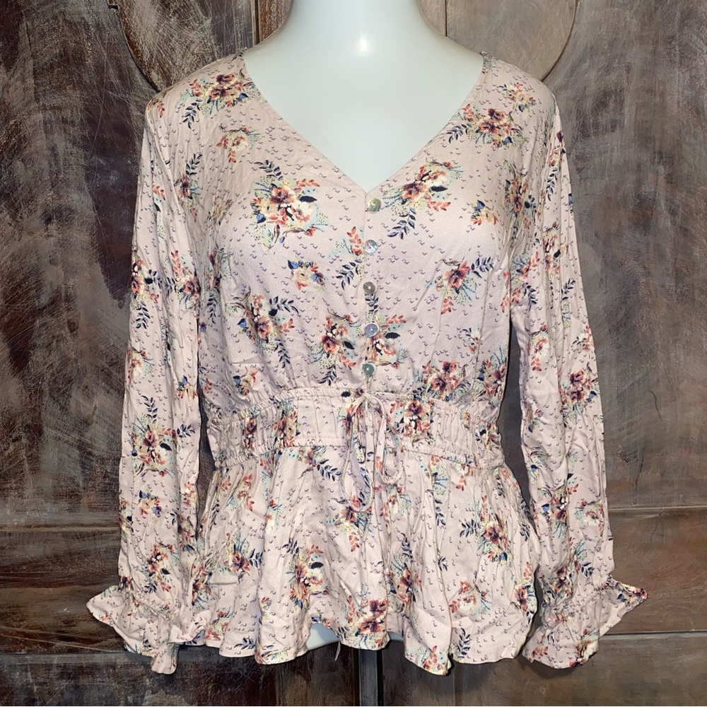 Long sleeve floral blouse